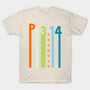 Pi 3.14 stretch letters and numbers - fun colors T-Shirt